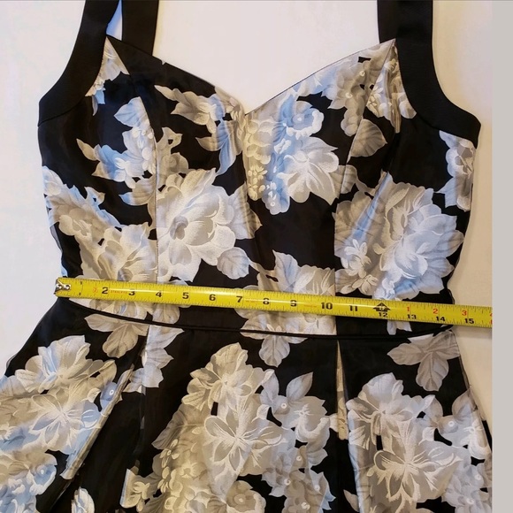 Aiden Mattox Black Floral Chiffon A-Line Dress - Picture 8 of 12